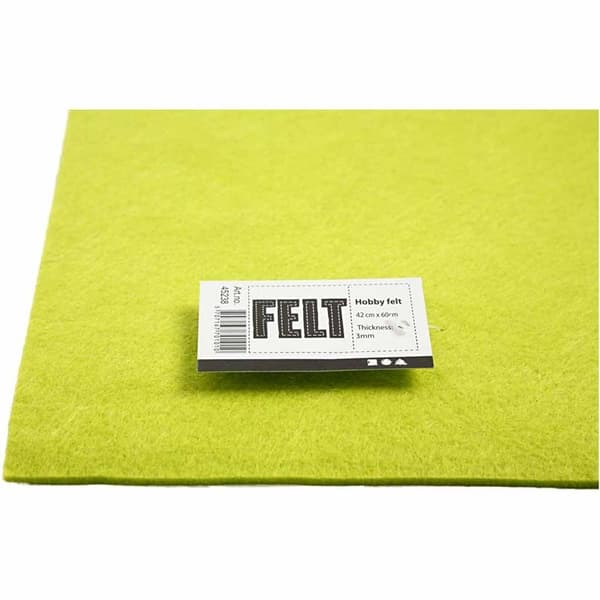 Hobbyfilt - 42x60 cm - Lime - 1 ark