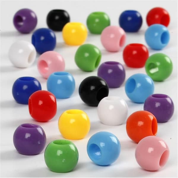 Ponypärlor - Dia. 8 mm - 70 gram
