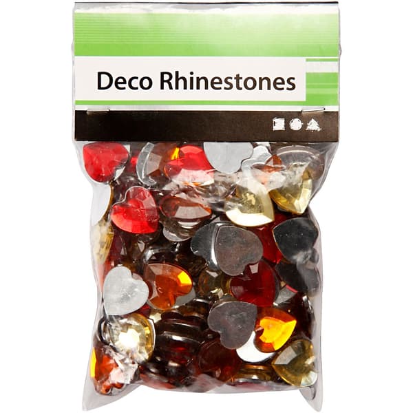 Rhinestones 252 st Hjärtan - Bärnstens Mix