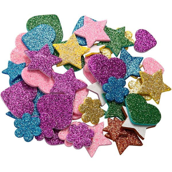 Dekorgummifigurer Glitter 20-30 mm - 100 st