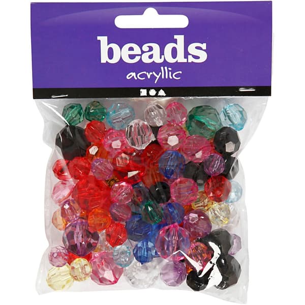 Facettpärlor Plastpärlor - Mixade Färger - 75 gram