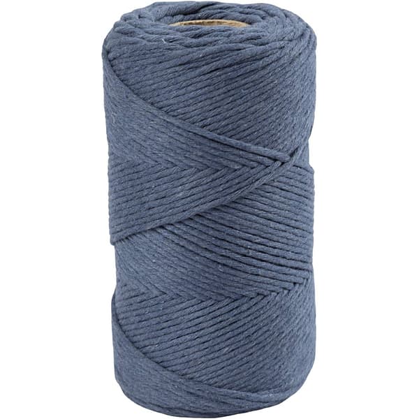 Makramégarn 2 mm - Blå - 198 m - 330 g