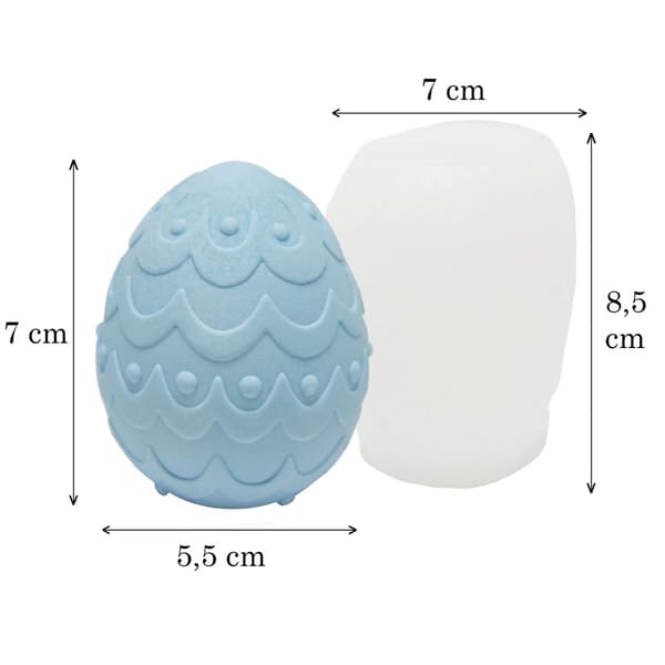 Silikonform Ljusformar - Ägg Design 2 - H: 7 cm