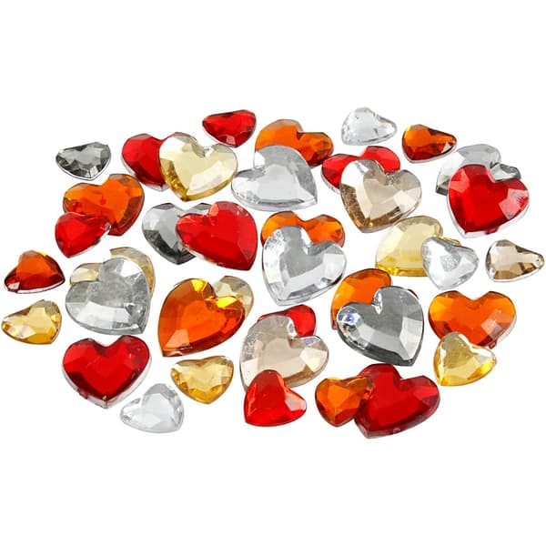 Rhinestones 252 st Hjärtan - Bärnstens Mix