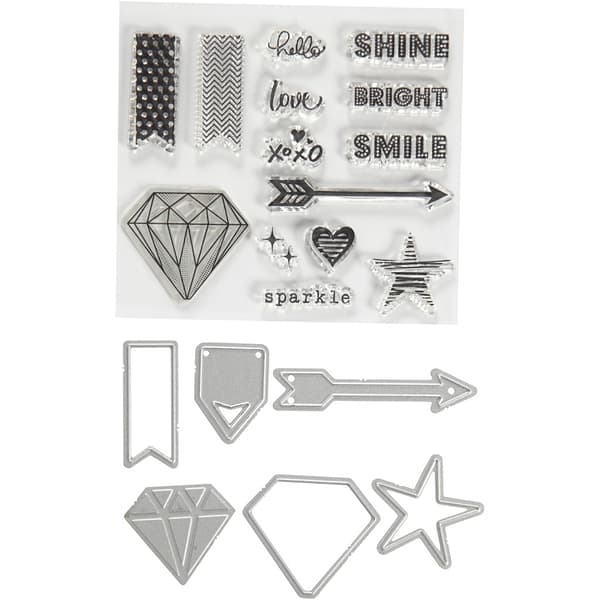 Stämplar, Dies & Embossing set - Ord & Tecken - 21 st