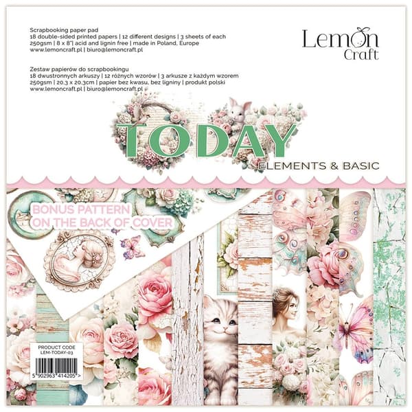 Paper Pad 8x8 - Lemon Craft - Today Elements and Basic