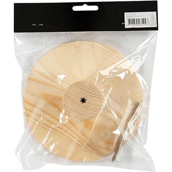 Träknopp Platt Rund - 15 cm - Furu