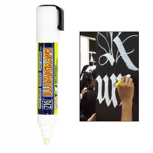 ZIG Illumigraph Vit - 15 mm - Griffelpenna - Fluorescerande