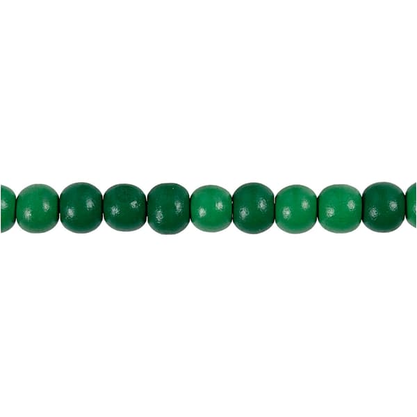 Träpärlor - 8 mm - Grön - 15 g - ca 80 st