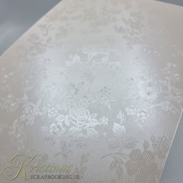 Papper A4 Embossat - Floral Off White - 20 ark - 220 g