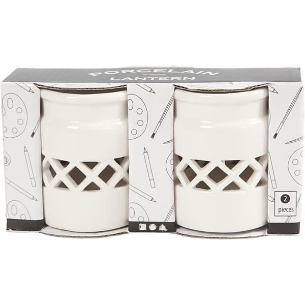 Lanterna av Porslin - Vit - 6,2 cm dia - 2 st