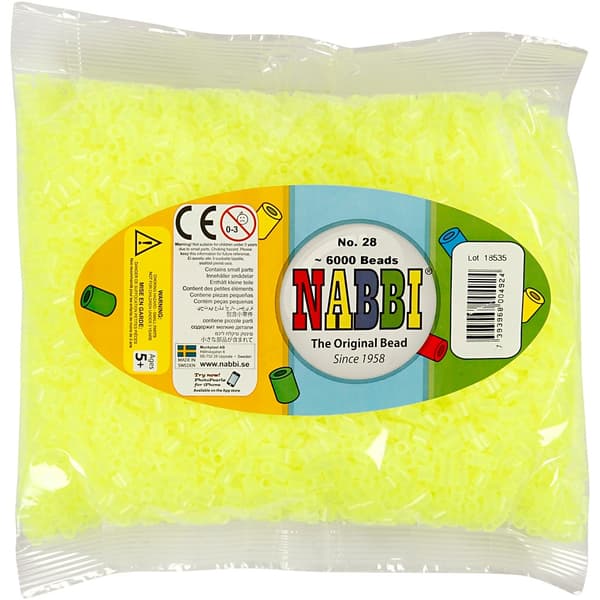 Nabbi Pärlor 6000 st - Neon Gul nr 28 - Medium