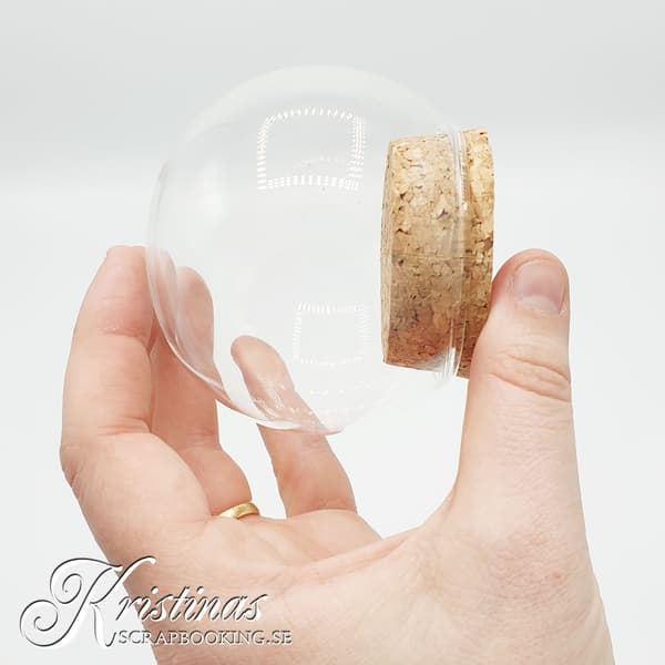 Glaskula med öppningsbar korkbotten - 8 cm