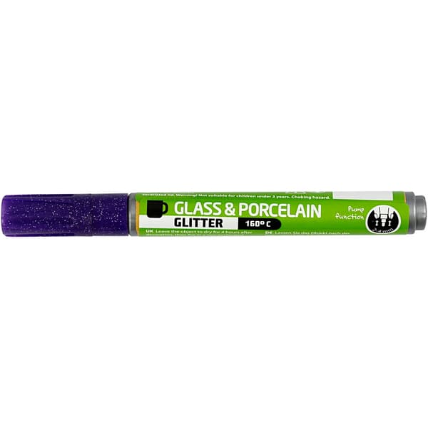 Porslin - Glaspenna - Opaque Glitter Violett 2-4 mm