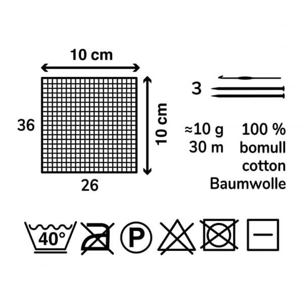 Minigarn Bomull - Basfäger - 10x10 g