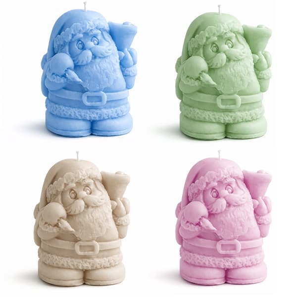 Silikonform Ljusformar - Liten Tomte Med Julklocka - H: 6 cm
