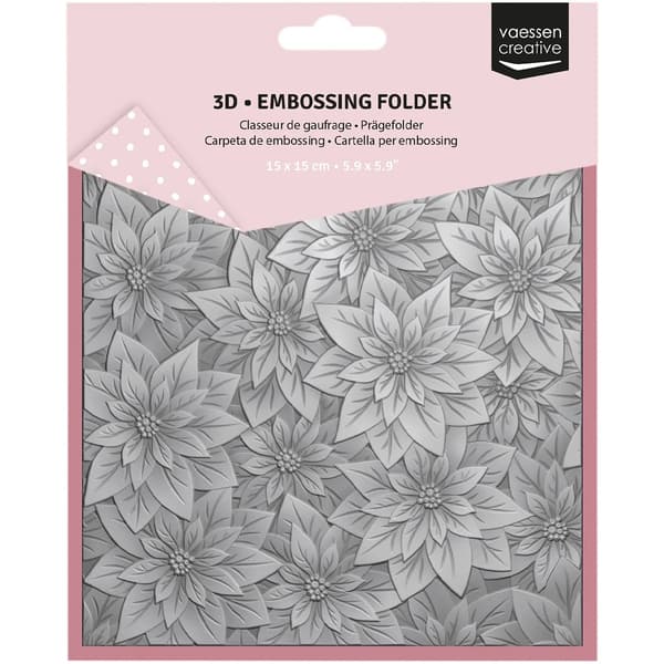 Embossing Folder 3D - 15x15 cm - Christmas Rose - Vaessen