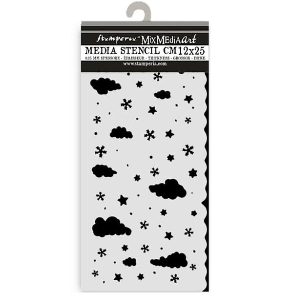 Schablon 12x25 cm - Candy Christmas - Clouds