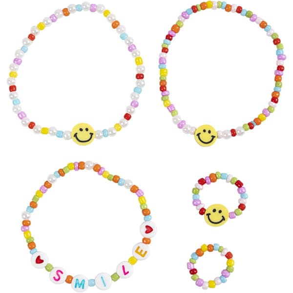 Mini DIY Kit Smycken - Elastiskt armband och ring - Smile