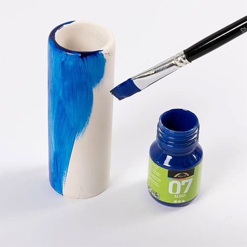 Vit Vas av Terrakotta - H: 11 cm - 1 st
