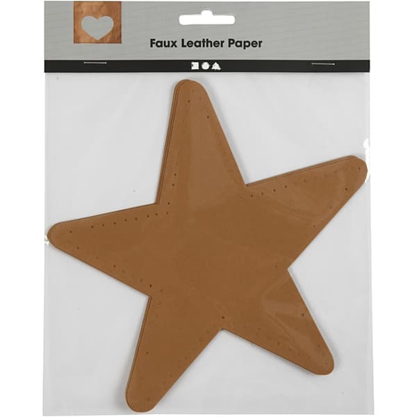 Läderpapper - Stjärna - dia. 17 cm - 4 st