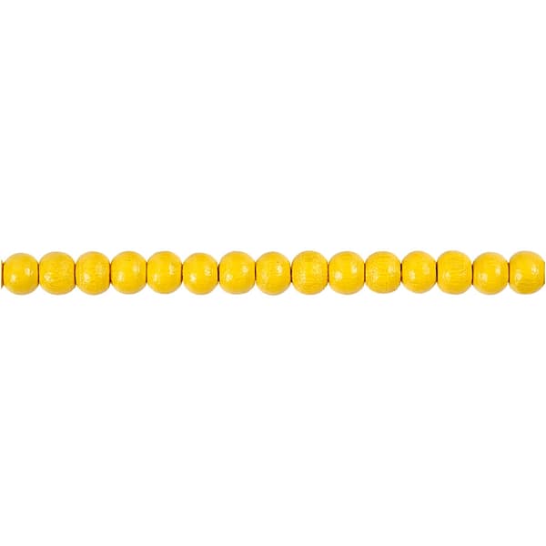 Träpärlor - 5 mm - Gul - 6 g - ca 150 st