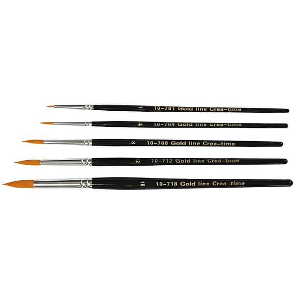 Gold Line Pensel - nr. 1-18 - Rund - 5 st