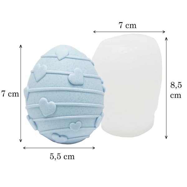 Silikonform Ljusformar - Ägg Design 7 - H: 7 cm
