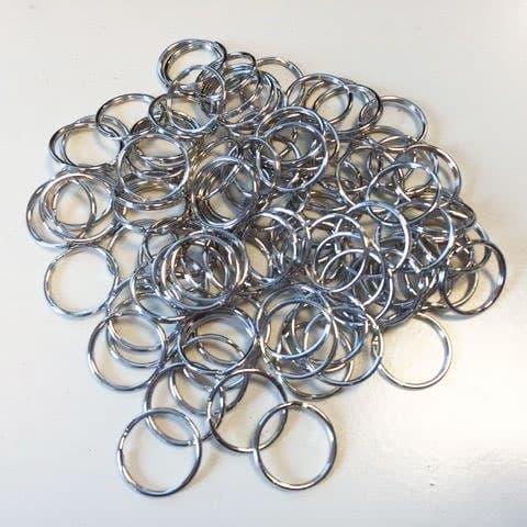 Nyckelringar i Storpack - Dia 20 mm - Silver - 100 st