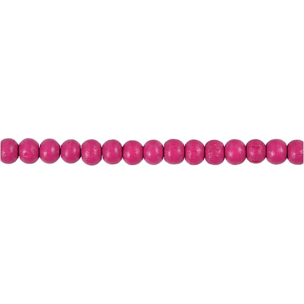 Träpärlor - 5 mm - Rosa - 6 g - ca 150 st