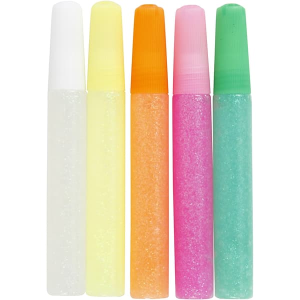 Glitterlim - 10 ml - Pastellfärger - 5 st