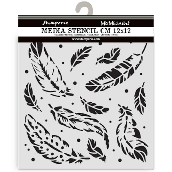 Schablon Stamperia - Feather Pattern - 12x12 cm