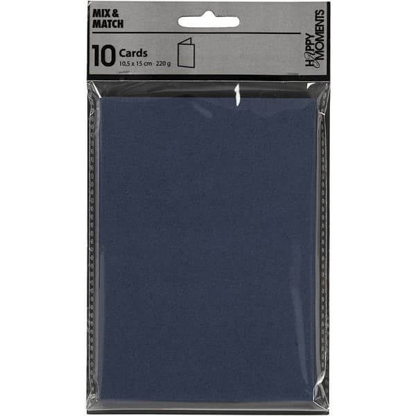 Kort A6 - Blå - 10,5x15 cm - 10 st