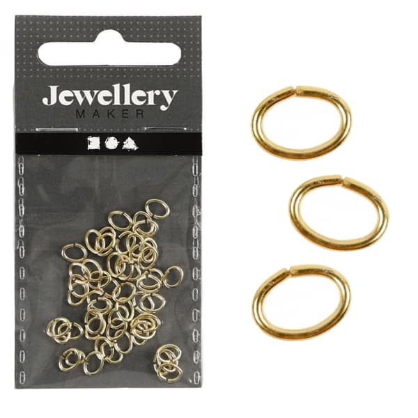 Ovala Ringar - 2,5x4 mm - Förgylld - 50 st
