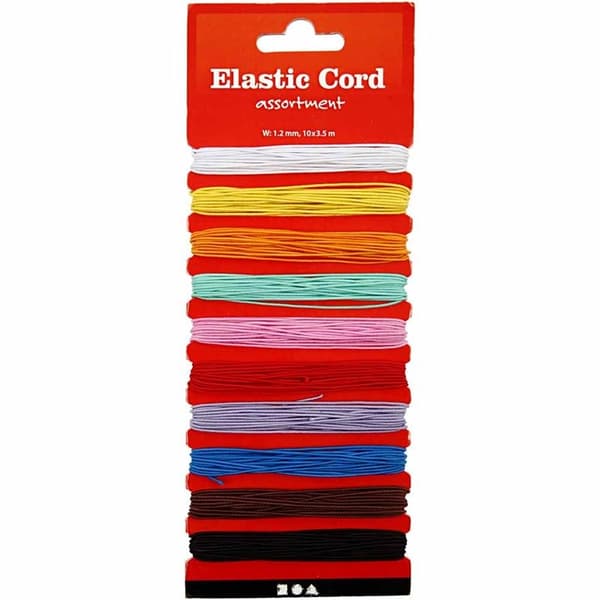 Elastiskt Snöre - 1.2 mm - 10 Mixade Färger