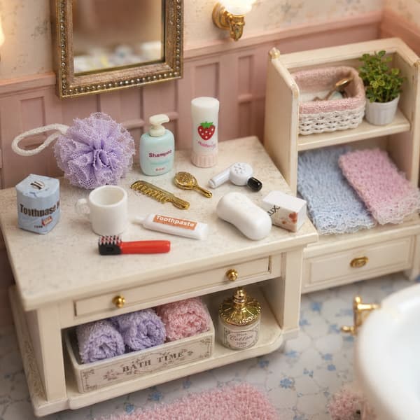 Miniatyr Badrumstillbehör 15 delar