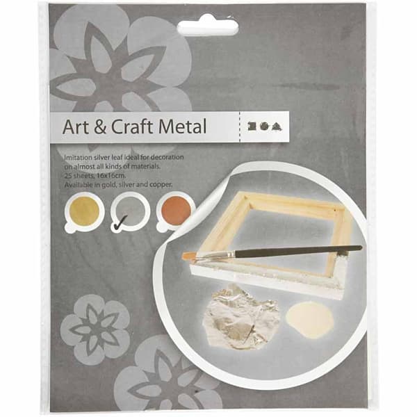 Bladmetall - Silver - 16x16 cm - 25 ark