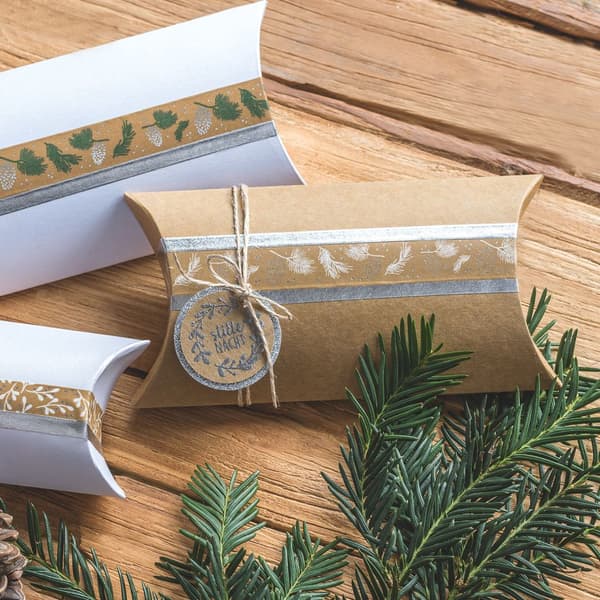 Presentask Pillow Box - 6 st - Natur - 12,5 cm