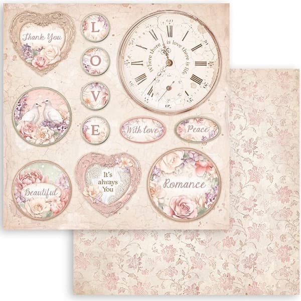 Paper Pad Stamperia - Romance Forever - 8x8 Tum