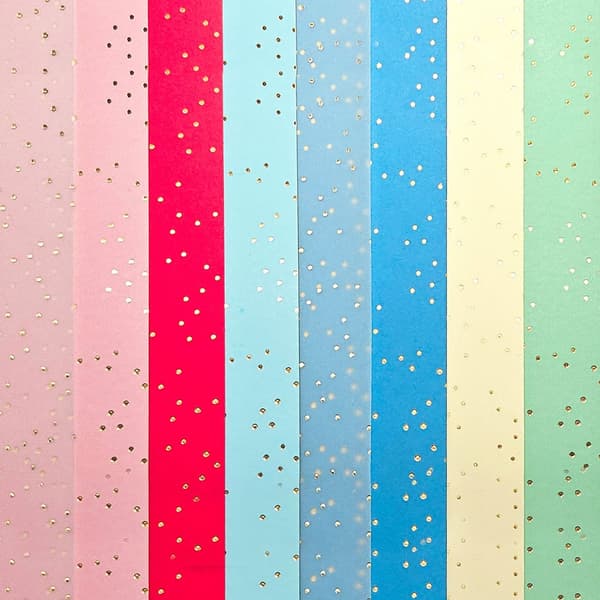 Mönstrade Papper A4 - Shiny Dot Mix - 15 ark - 190 g