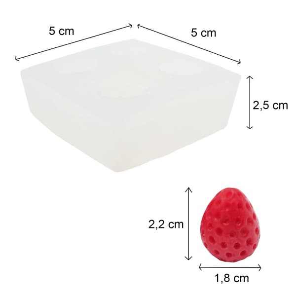 Silikonform Ljusformar - Smultron - 2,2 cm