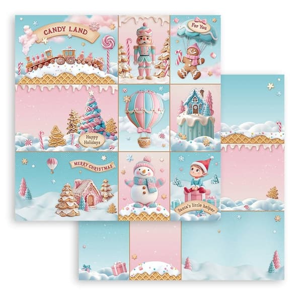 Paper Pad 8x8 Stamperia - Candy Christmas