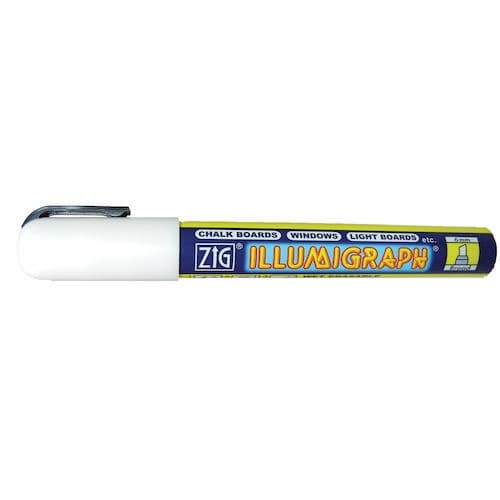 ZIG Illumigraph Vit - 6 mm - Griffelpenna - Fluorescerande