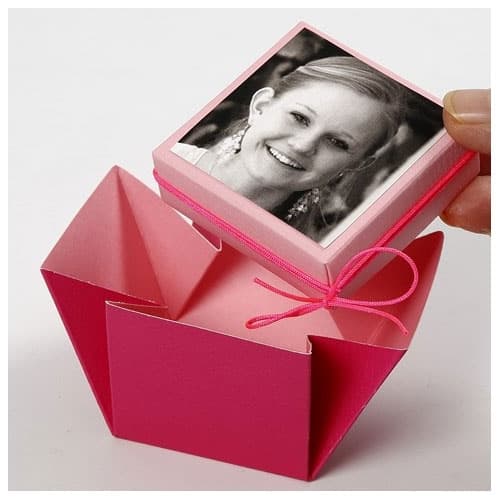 Presentaskar att vika 10 st - 5.5 x 5.5 cm - Rosa
