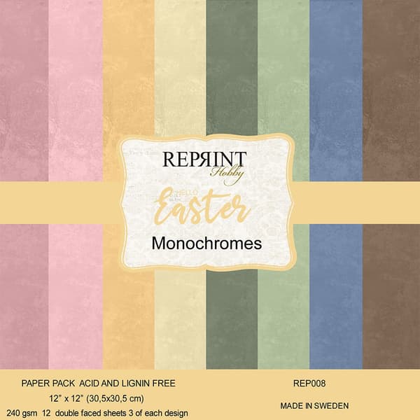 Paper Pad 12x12 - Hello Easter Monochromes - Reprint