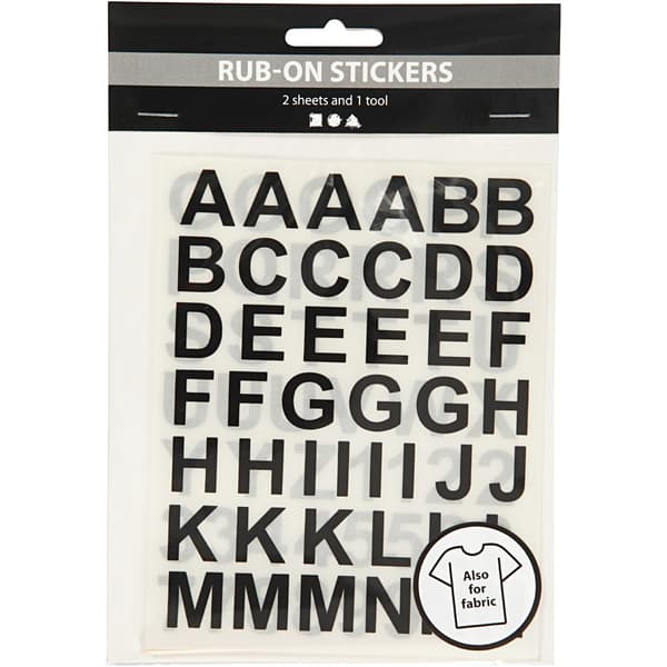 Rub-on Stickers - Bokstäver & Siffror - 17 mm