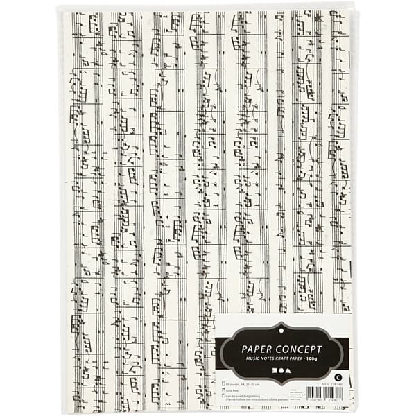 Mönstrat Papper - A4 - 100 g - Notblad - 10 ark