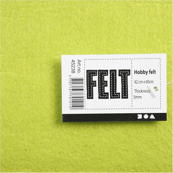 Hobbyfilt - 42x60 cm - Lime - 1 ark