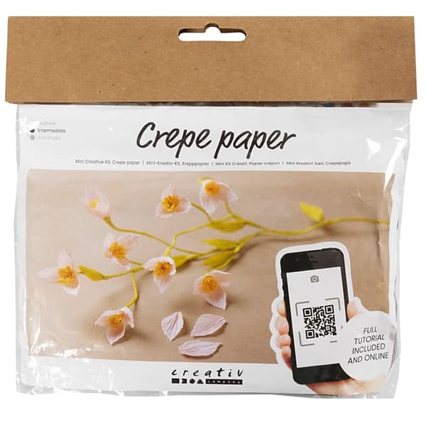 Mini DIY Pysselkit Kräppapper - Körsbärsblommor