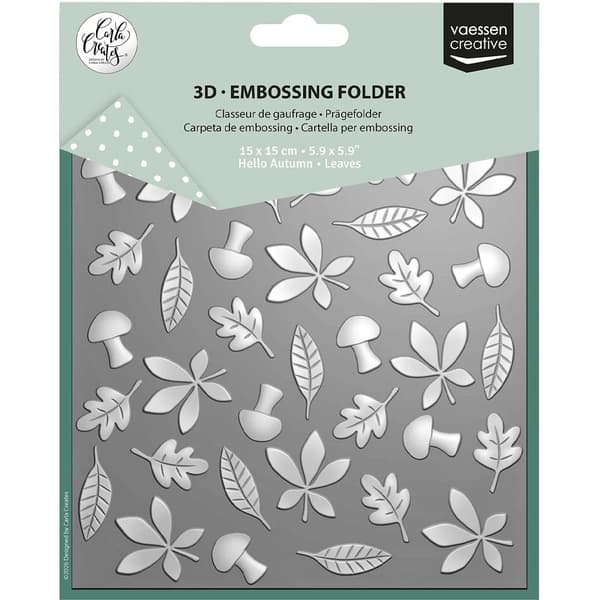 Embossing Folder 3D - 15x15 cm - Autumn Leaves - Vaessen